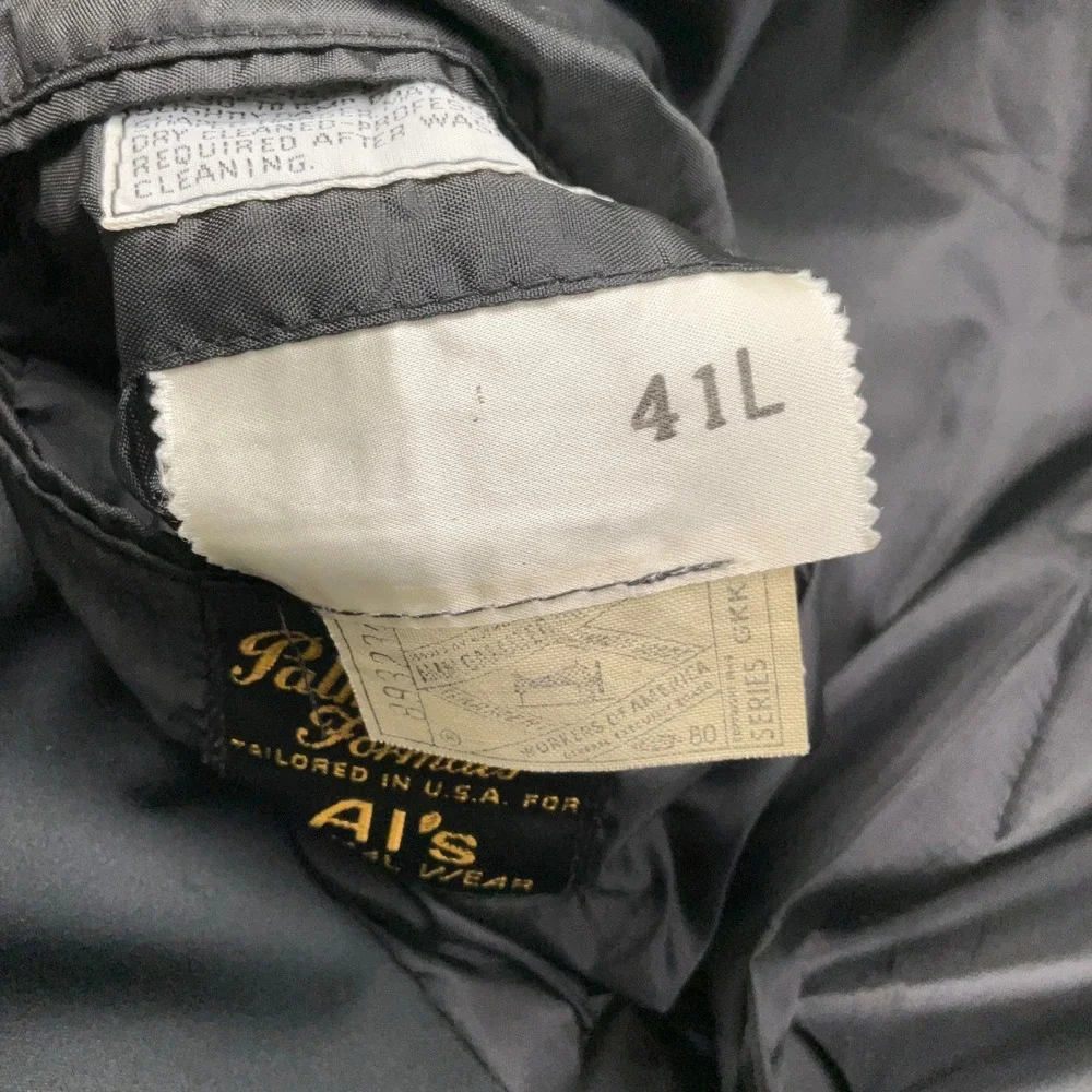 Palm Beach Tuxedo Jacket Men 41L Black Formal Peak Lapel